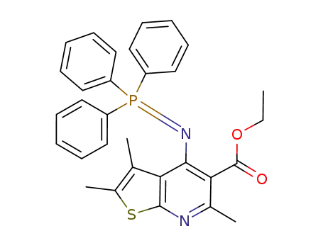 Molecular Structure of 894087-38-8 (Thieno[2,3-b]pyridine-5-carboxylic acid,
2,3,6-trimethyl-4-[(triphenylphosphoranylidene)amino]-, ethyl ester)