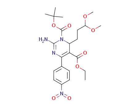 2-amino-6-(3,3-dimethoxypropyl)-4-(4-nitrophenyl)-6H-pyrimidine-1,5-dicarboxylic acid 1-tert-butyl ester 5-ethyl ester