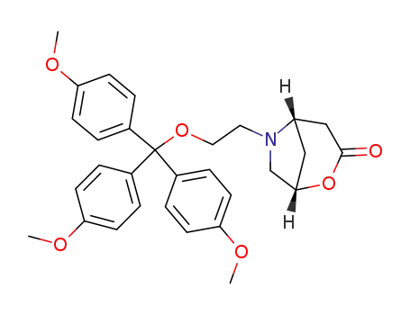Molecular Structure of 850741-45-6 (2-Oxa-6-azabicyclo[3.2.1]octan-3-one,
6-[2-[tris(4-methoxyphenyl)methoxy]ethyl]-, (1S,5S)-)