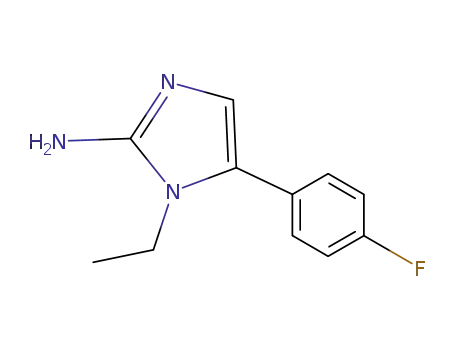 Molecular Structure of 918801-64-6 (1H-Imidazol-2-amine, 1-ethyl-5-(4-fluorophenyl)-)