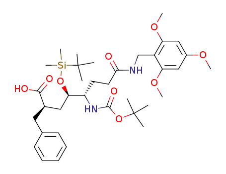 (2R,4R,5S)-2-benzyl-5-tert-butoxycarbonylamino-4-(tert-butyldimethylsilanyloxy)-7-(2,4,6-trimethoxybenzylcarbamoyl)heptanoic acid