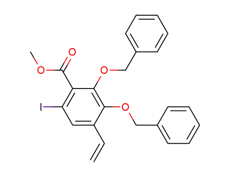 2,3-bis-benzyloxy-6-iodo-4-vinyl-benzoic acid methyl ester