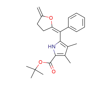 3,4-dimethyl-5-[(5-methylene-dihydro-furan-2-ylidene)-phenyl-methyl]-1H-pyrrole-2-carboxylic acid tert-butyl ester
