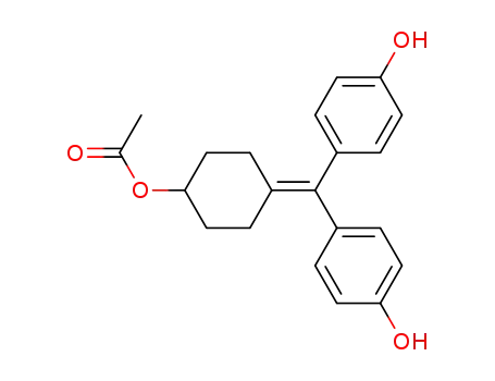 Molecular Structure of 886587-55-9 (4-acetoxy-1-[bis(4-hydroxyphenyl)methylene]cyclohexane)