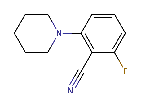 Molecular Structure of 646989-68-6 (Benzonitrile, 2-fluoro-6-(1-piperidinyl)-)