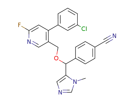 4-(((4-(3-chlorophenyl)-6-fluoro-3-pyridinyl)methoxy)(1-methyl-1H-imidazol-5-yl)methyl)benzonitrile