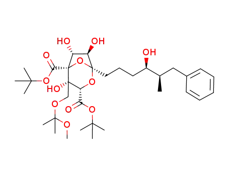 4,6,7-trihydroxy-1-(4-hydroxy-5-methyl-6-phenyl-hexyl)-4-(1-methoxy-1-methyl-ethoxymethyl)-2,8-dioxa-bicyclo[3.2.1]octane-3,5-dicarboxylic acid di-<i>tert</i>-butyl ester