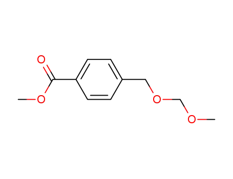 Molecular Structure of 104292-95-7 (Benzoic acid, 4-[(methoxymethoxy)methyl]-, methyl ester)