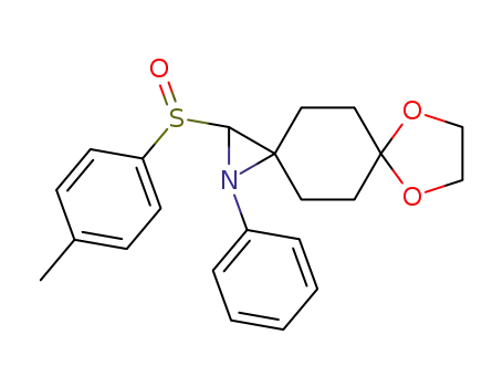 Molecular Structure of 719275-14-6 (6,6-ethylenedioxy-1-phenyl-2-(p-tolylsulfinyl)-1-azaspiro[2.5]octane)