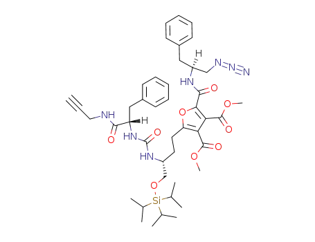 2-((S)-1-Azidomethyl-2-phenyl-ethylcarbamoyl)-5-{(R)-3-[3-((S)-2-phenyl-1-prop-2-ynylcarbamoyl-ethyl)-ureido]-4-triisopropylsilanyloxy-butyl}-furan-3,4-dicarboxylic acid dimethyl ester