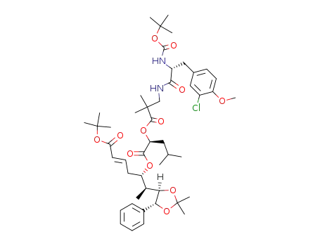 (E)-(5S,6S)-5-((S)-2-{3-[(R)-2-tert-Butoxycarbonylamino-3-(3-chloro-4-methoxy-phenyl)-propionylamino]-2,2-dimethyl-propionyloxy}-4-methyl-pentanoyloxy)-6-((4R,5R)-2,2-dimethyl-5-phenyl-[1,3]dioxolan-4-yl)-hept-2-enoic acid tert-butyl ester
