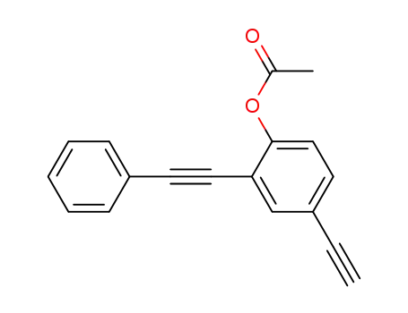 Molecular Structure of 364068-98-4 (Phenol, 4-ethynyl-2-(phenylethynyl)-, acetate)