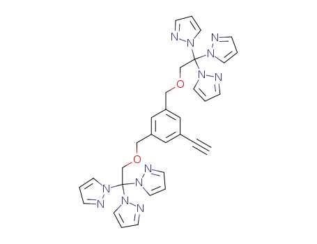1-CCH-3,5-(CH<sub>2</sub>OCH<sub>2</sub>C(pz)3)2-C<sub>6</sub>H<sub>3</sub>