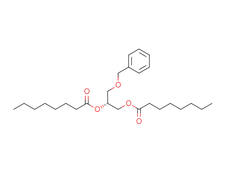 Molecular Structure of 876348-25-3 (Octanoic acid, (1R)-1-[(phenylmethoxy)methyl]-1,2-ethanediyl ester)