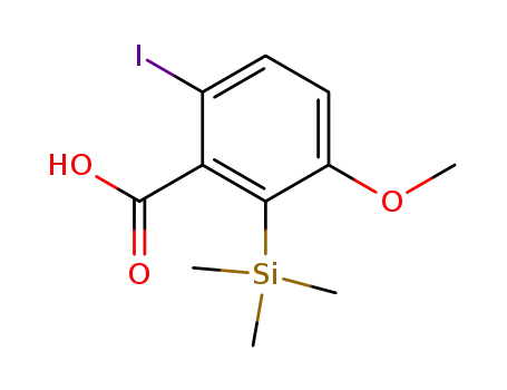 Molecular Structure of 852623-19-9 (6-iodo-3-methoxy-2-(trimethylsilyl)benzoic acid)
