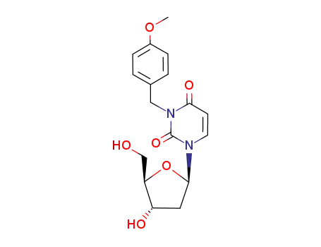 Molecular Structure of 135080-78-3 (Uridine, 2'-deoxy-3-[(4-methoxyphenyl)methyl]-)