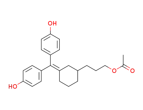 Molecular Structure of 886587-79-7 (3-(3-acetoxy-n-propyl)-1-[bis(4-hydroxyphenyl)methylene]cyclohexane)