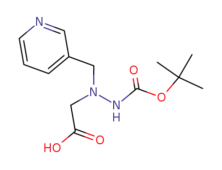 Molecular Structure of 827337-64-4 (Hydrazinecarboxylic acid, 2-(carboxymethyl)-2-(3-pyridinylmethyl)-,
1-(1,1-dimethylethyl) ester)