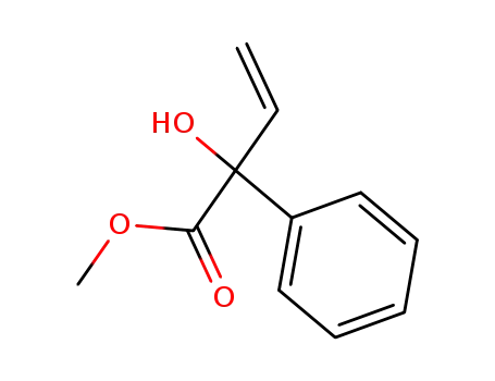Molecular Structure of 1620-61-7 (Benzeneacetic acid, a-ethenyl-a-hydroxy-, methyl ester)
