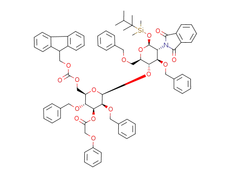 thexyldimethylsilyl 2,4-di-O-benzyl-6-O-(9-fluorenylmethoxycarbonyl)-3-O-phenoxyacetyl-β-D-mannopyranosyl-(1->4)-3,6-di-O-benzyl-2-deoxy-2-phthalimido-β-D-glucopyranoside