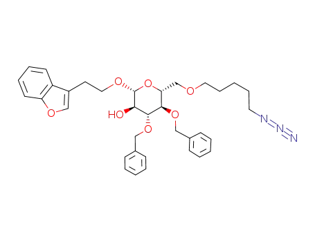 (2R,3R,4R,5R,6R)-6-(5-Azido-pentyloxymethyl)-2-(2-benzofuran-3-yl-ethoxy)-4,5-bis-benzyloxy-tetrahydro-pyran-3-ol