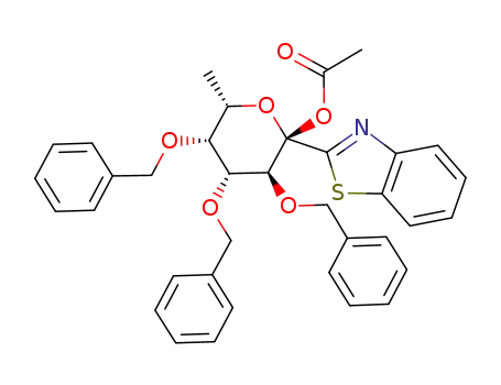 1-O-acetyl-2,3,4-tri-O-benzyl-1-C-(2-benzothiazolyl)-α-L-fucopyranose