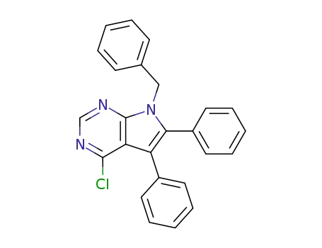 Molecular Structure of 173458-82-7 (7-BENZYL-4-CHLORO-5,6-DIPHENYL-7H-PYRROLO[2,3-D]PYRIMIDINE)