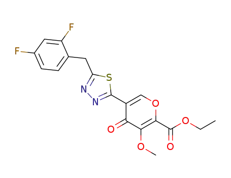 ethyl 5-(5-(2,4-difluorobenzyl)-1,3,4-thiadiazol-2-yl)-3-methoxy-4-oxo-4H-pyran-2-carboxylate