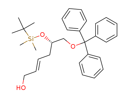 Molecular Structure of 499144-90-0 (2-Hexen-1-ol,
5-[[(1,1-dimethylethyl)dimethylsilyl]oxy]-6-(triphenylmethoxy)-, (2E,5S)-)