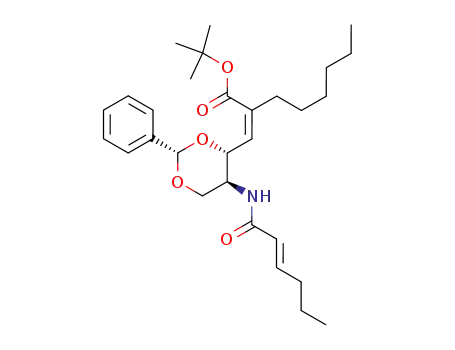 2-[1-[(2S,4R,5S)-5-((E)-Hex-2-enoylamino)-2-phenyl-[1,3]dioxan-4-yl]-meth-(Z)-ylidene]-octanoic acid tert-butyl ester
