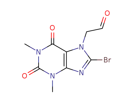 Molecular Structure of 111038-29-0 (2-(8-bromo-1,3-dimethyl-2,6-dioxo-purin-7-yl)acetaldehyde)