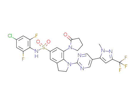 N-(4-chloro-2,6-difluorophenyl)-1-{5-[1-methyl-3-(trifluoromethyl)-1H-pyrazol-5-yl]pyrimidin-2-yl}-7-(2-oxopyrrolidin-1-yl)-2,3-dihydro-1H-indole-5-sulfonamide