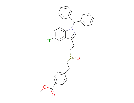 Benzoic acid,
4-[2-[[2-[5-chloro-1-(diphenylmethyl)-2-methyl-1H-indol-3-yl]ethyl]sulfinyl]
ethyl]-, methyl ester