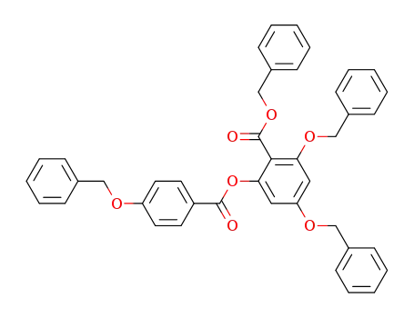 Molecular Structure of 882427-74-9 (2,4-Bis-benzyloxy-6-(4-benzyloxy-benzoyloxy)-benzoic acid benzyl ester)
