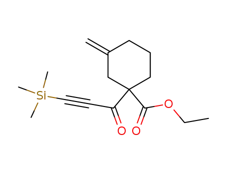 Molecular Structure of 877776-51-7 (Cyclohexanecarboxylic acid,
3-methylene-1-[1-oxo-3-(trimethylsilyl)-2-propynyl]-, ethyl ester)