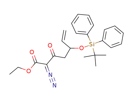 Molecular Structure of 316380-15-1 (ethyl 5-(2,2-dimethyl-1,1-diphenyl-1-silapropoxy)-2-diazo-3-oxohept-6-enoate)