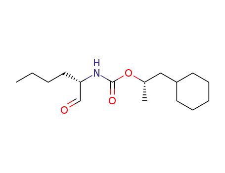 Molecular Structure of 736144-19-7 (Carbamic acid, [(1S)-1-formylpentyl]-, (1S)-2-cyclohexyl-1-methylethyl
ester)
