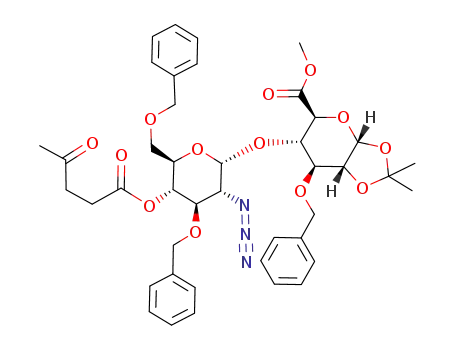 2-azido-3,6-di-O-benzyl-2-deoxy-4-O-levulinoyl-α-D-glucopyranosyl-(1->4)-methyl 3-O-benzyl-1,2-O-isopropylidene-α-D-glucopyranosyluronate