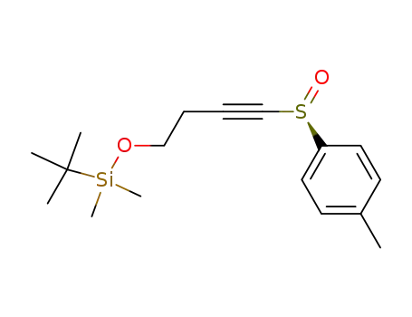 Molecular Structure of 528558-47-6 (Silane,
(1,1-dimethylethyl)dimethyl[[4-[(S)-(4-methylphenyl)sulfinyl]-3-butynyl]oxy
]-)