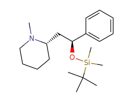 Molecular Structure of 807373-66-6 (Piperidine,
2-[(2S)-2-[[(1,1-dimethylethyl)dimethylsilyl]oxy]-2-phenylethyl]-1-methyl-,
(2S)-)