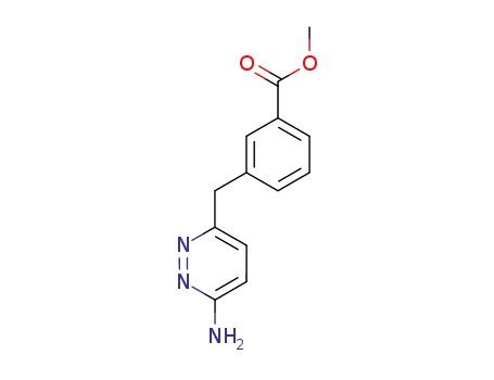 Molecular Structure of 874338-90-6 (Benzoic acid, 3-[(6-amino-3-pyridazinyl)methyl]-, methyl ester)