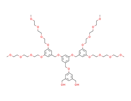 Molecular Structure of 642442-37-3 ({3-[3,5-bis-(3,5-bis-{2-[2-(2-methoxy-ethoxy)-ethoxy]-ethoxy}-benzyloxy)-benzyloxy]-5-hydroxymethyl-phenyl}-methanol)