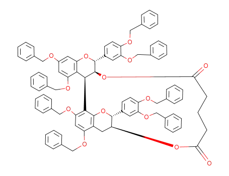 (2R,3S)-5,7,3',4'-tetrabenzykloxy-flavan-3-yl (2R,3S,4S)-5,7,3',4'-tetrabenzyloxy-4-ethoxyethoxy-flavan-3-yl glutarate