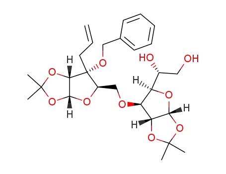 (R)-1-[(3aR,5R,6S,6aR)-6-((3aR,5R,6R,6aR)-6-Allyl-6-benzyloxy-2,2-dimethyl-tetrahydro-furo[2,3-d][1,3]dioxol-5-ylmethoxy)-2,2-dimethyl-tetrahydro-furo[2,3-d][1,3]dioxol-5-yl]-ethane-1,2-diol