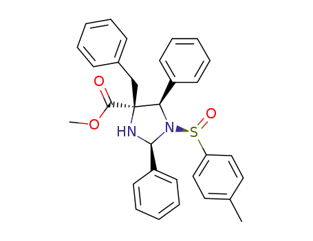 4-Imidazolidinecarboxylic acid,
1-[(S)-(4-methylphenyl)sulfinyl]-2,5-diphenyl-4-(phenylmethyl)-, methyl
ester, (2S,4S,5R)-