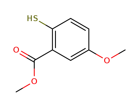 Molecular Structure of 55114-90-4 (methyl 5-methoxy-2-sulfanylbenzoate)