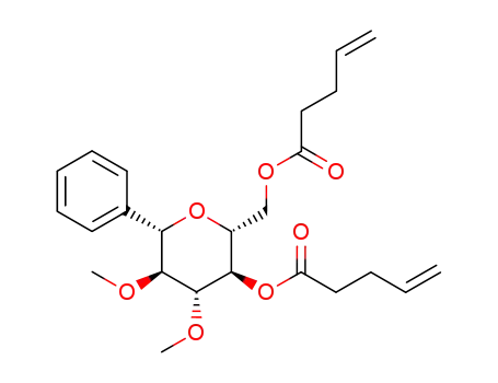 Molecular Structure of 511274-73-0 (Pent-4-enoic acid (2R,3R,4R,5S,6S)-4,5-dimethoxy-2-pent-4-enoyloxymethyl-6-phenyl-tetrahydro-pyran-3-yl ester)