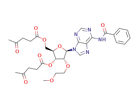 Molecular Structure of 440327-55-9 (N-benzoyl-3',5'-di-O-levulinyl-2'-O-(2-methoxyethyl)adenosine)