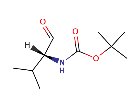 Molecular Structure of 106391-88-2 (TERT-BUTYL [(1R)-1-FORMYL-2-METHYLPROPYL]CARBAMATE)