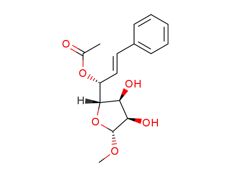 Acetic acid (E)-(R)-1-((2S,3S,4R,5R)-3,4-dihydroxy-5-methoxy-tetrahydro-furan-2-yl)-3-phenyl-allyl ester